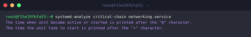 systemd-analyze critical-chain networking.service