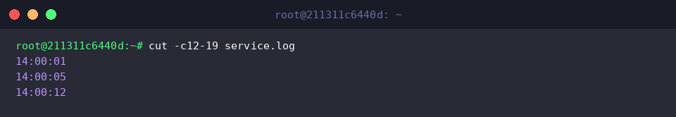 cut -c12-19 service.log