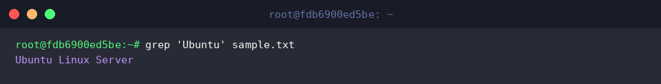 grep &lsquo;Ubuntu&rsquo; sample.txt