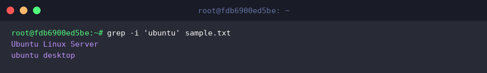 grep -i &lsquo;ubuntu&rsquo; sample.txt