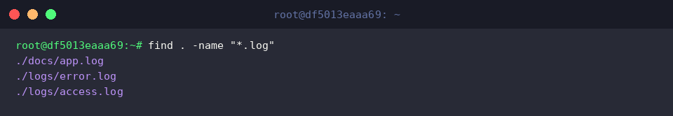 find . -name &ldquo;*.log&rdquo;