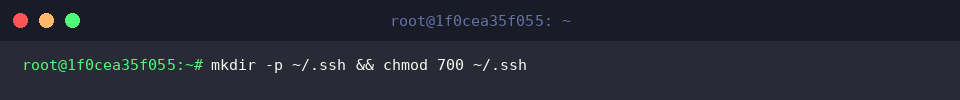 mkdir -p ~/.ssh && chmod 700 ~/.ssh