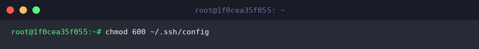 chmod 600 ~/.ssh/config