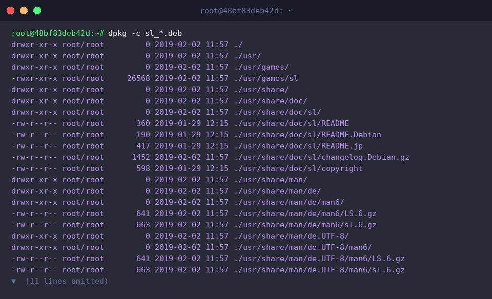 Preview file payload inside deb package