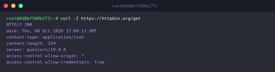 Retrieving response headers via HEAD request
