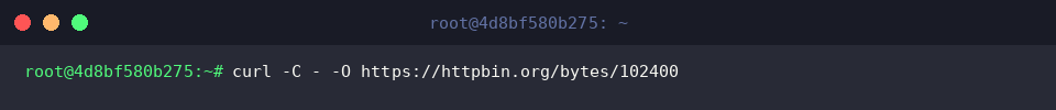 Resuming an interrupted download at the current byte offset