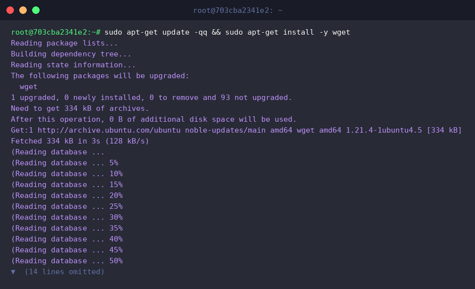 sudo apt-get update -qq && sudo apt-get install -y wget