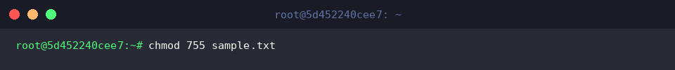 Applying mode 755 to sample.txt