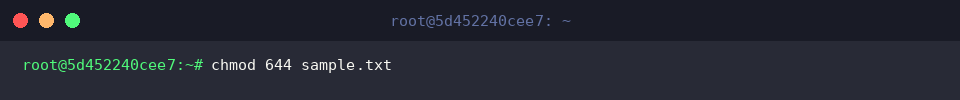 Resetting sample.txt to mode 644