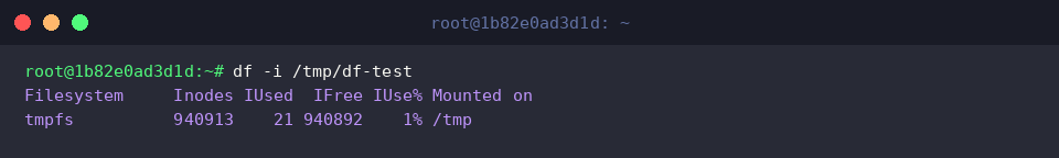 Auditing inode utilization on a mount path using df -i