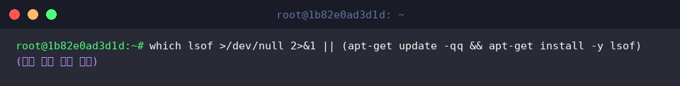 Checking for lsof and installing if necessary