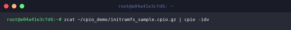 On-the-fly Dekomprimierung und Wiederherstellung via zcat-Pipeline