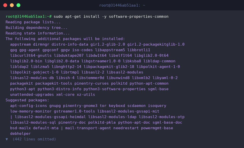 Paket software-properties-common einrichten