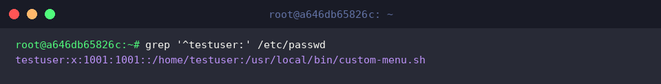 Checking user shell assignment in /etc/passwd