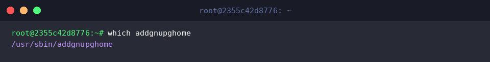 Locating the addgnupghome binary in /usr/sbin