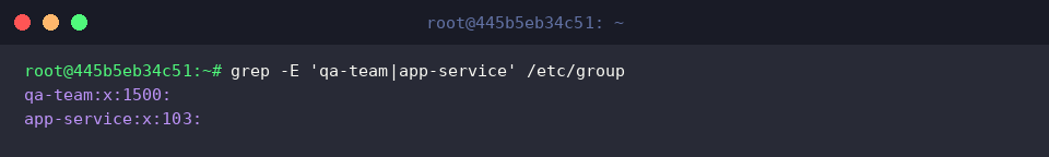 Verifizierung der Gruppenattribute in /etc/group via grep