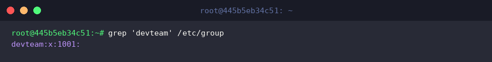 Struktur eines Gruppendatensatzes in /etc/group