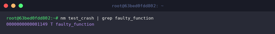 Abfrage der Funktionsadresse mit nm
