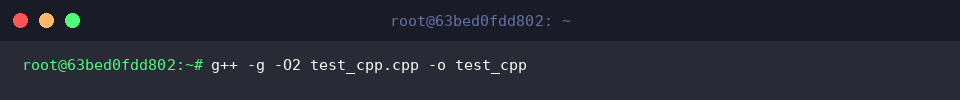 Kompilierung des C++-Programms mit Optimierungsstufe -O2