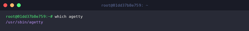 Locating the agetty binary