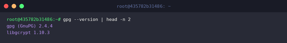 Checking installed GnuPG engine and library versions