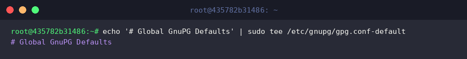 Creating and initializing the global gpg defaults file