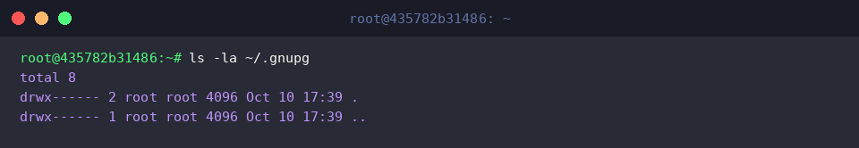 Listing profile contents inside the dot-gnupg directory
