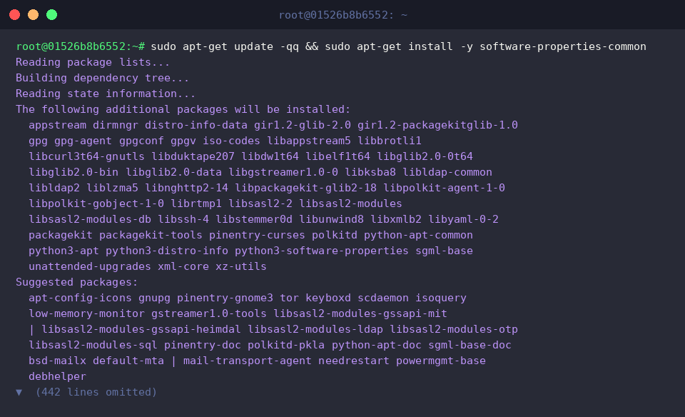 Installing software-properties-common utility