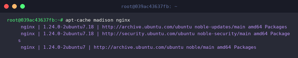 Repository-Quellen und Versionen via apt-cache madison