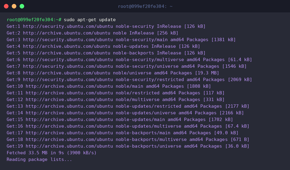 sudo apt-get update
