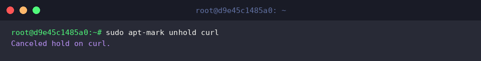 sudo apt-mark unhold curl