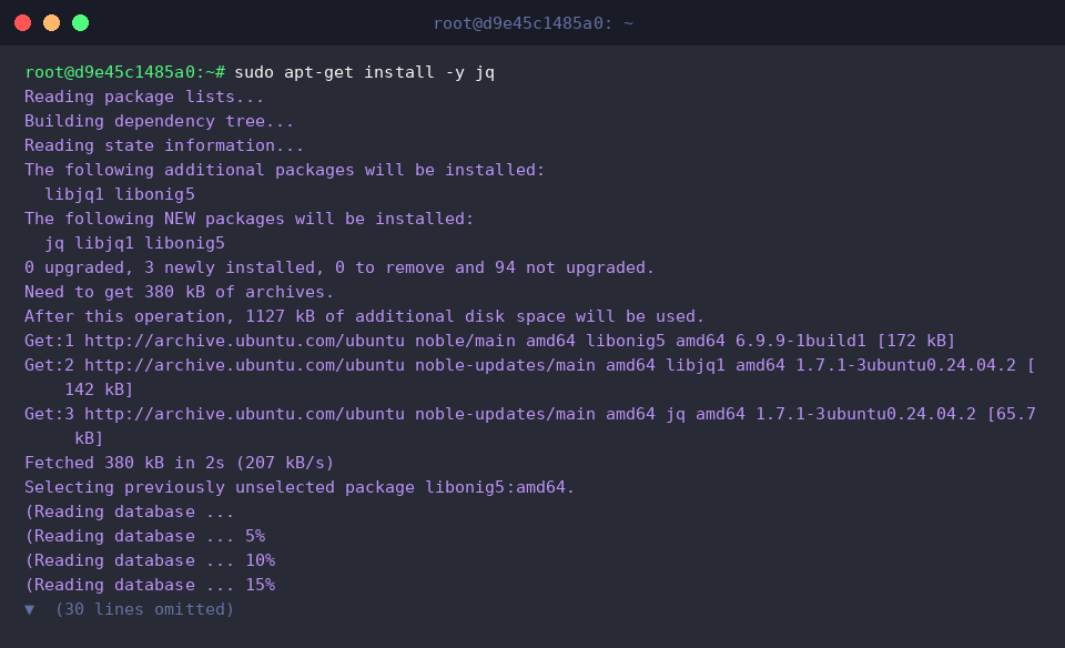 sudo apt-get install -y jq