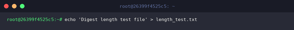 Generating test file for digest length testing