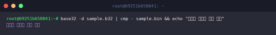 Verifying integrity with cmp