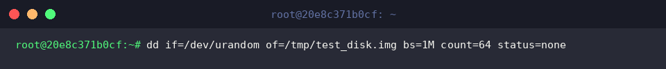 Test-Container mit Zufallsdaten via dd erstellen