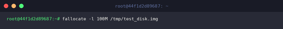 Creating a 100MB sparse disk image