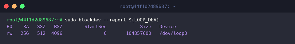 Tabular device parameter summary report