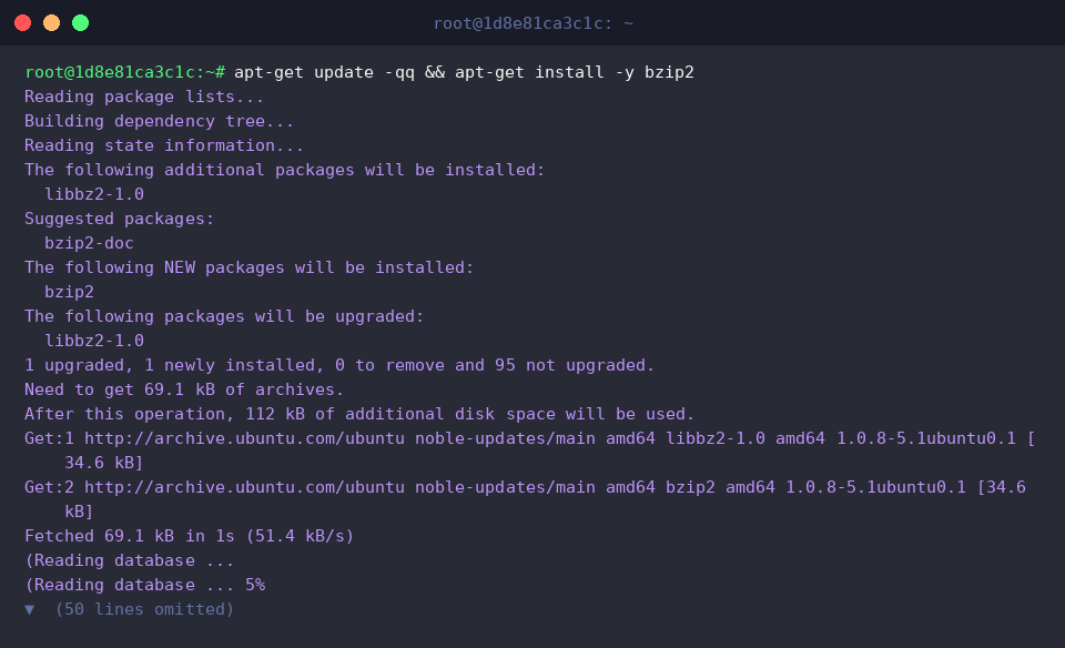 Installing bzip2 tools via apt