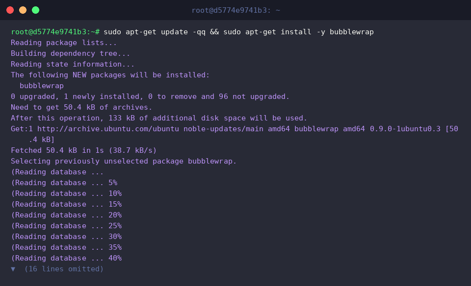 Paketinstallation von bubblewrap unter Ubuntu