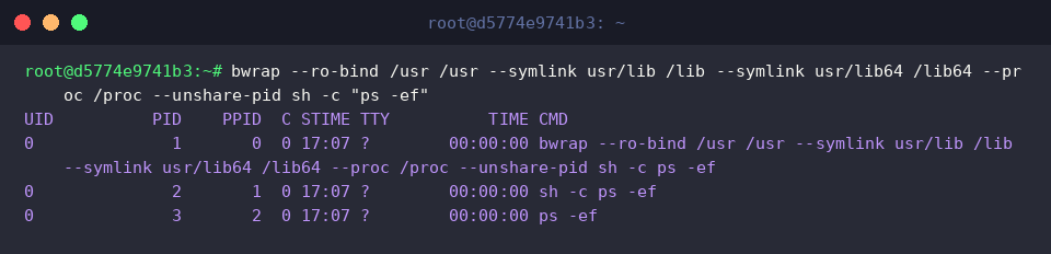 Getrennte Prozesshierarchie innerhalb des PID-Namespace