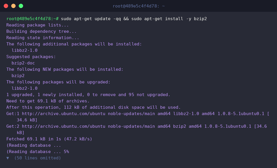 Installing bzip2 package on Ubuntu