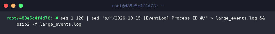 Creating and compressing multi-line event log