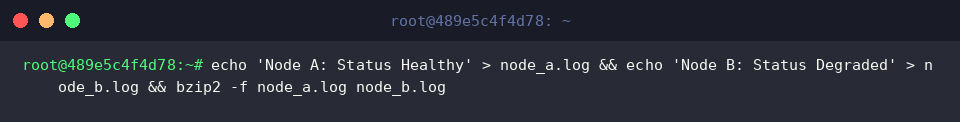 Generating multiple compressed log archives