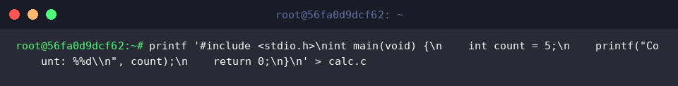 Quellcodedatei calc.c erzeugen