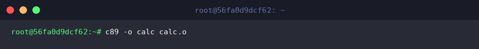 Objektdatei zum ausführbaren Programm calc linken