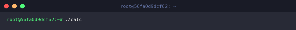 Ausführen des gelinkten Programms calc