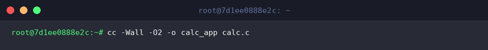 cc -Wall -O2 -o calc_app calc.c