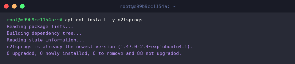 apt-get install -y e2fsprogs
