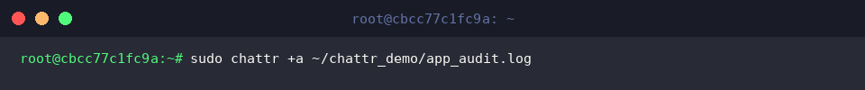 sudo chattr +a ~/chattr_demo/app_audit.log