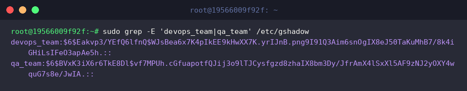 Passwort-Hashes in /etc/gshadow kontrollieren